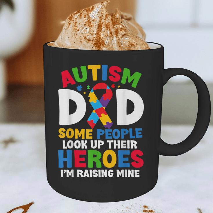 Autism Dad Puzzle Ribbon Proud Son Hero Autism Awareness Graphic Print Coffee Mug