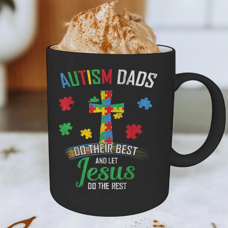 Autism Dad Son Father Autistic Kid Awareness Jesus Christian Graphic Print Coffee Mug