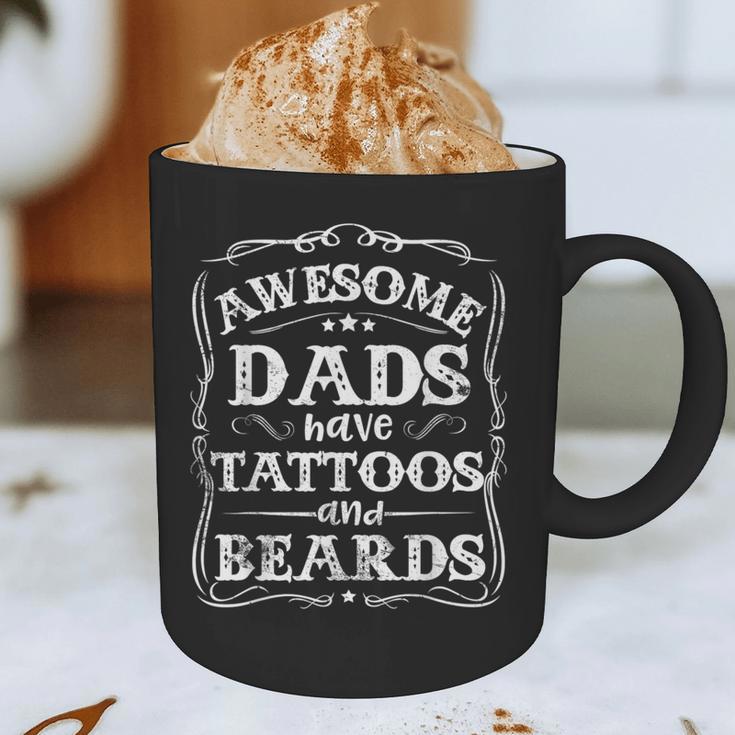 Awesome Dads Have Tattoos And Beards Father's Day 2025 Graphic Print Coffee Mug