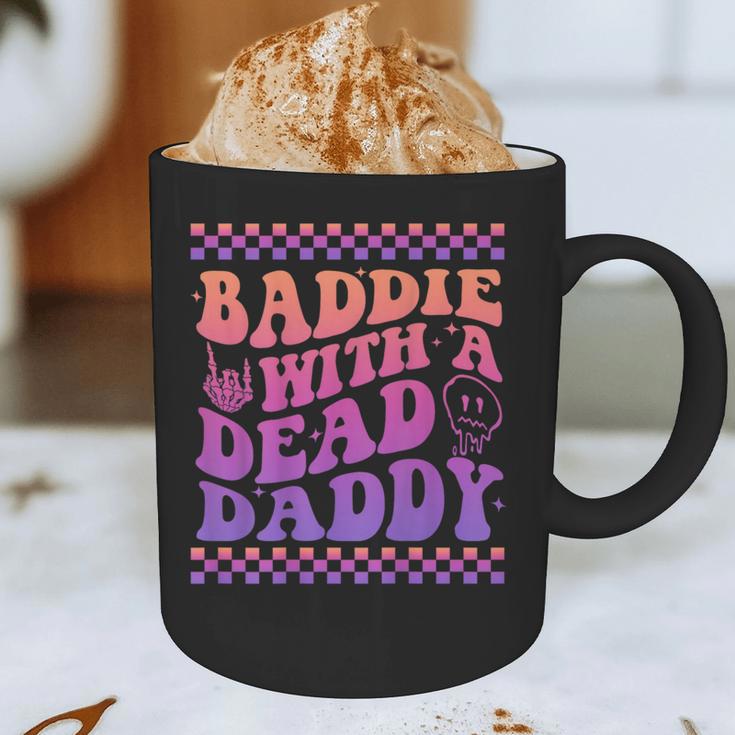 Baddie With A Dead Daddy Dead Dad Club Baddie On Back Graphic Print Coffee Mug