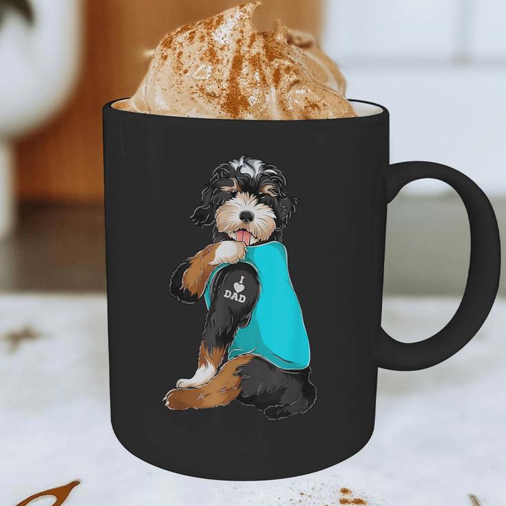 Bernedoodle I Love Dad Tattoo Apparel Dog Dad Dads Graphic Print Coffee Mug Bernedoodle I Love Dad Tattoo Apparel Dog Dad Dads Graphic Print Coffee Mug