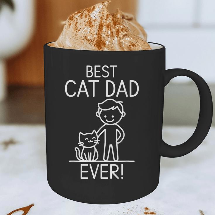 Best Cat Dad Ever Fun Line Art Illustration Graphic Print Coffee Mug