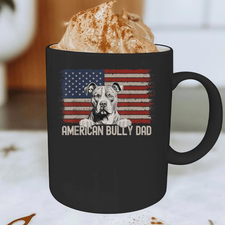 Best Dog Dad Ever American Flag American Bully Dad Graphic Print Coffee Mug
