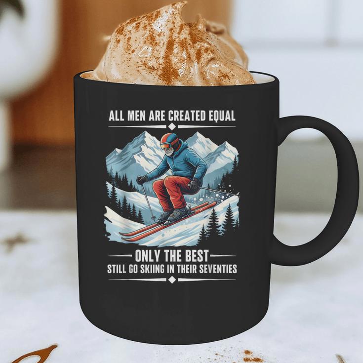 Only The Best Still Go Skiing In Their Seventies Skier Dad Graphic Print Coffee Mug