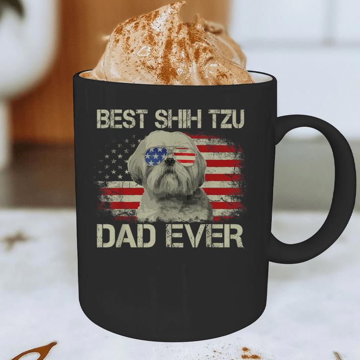Best Shih Tzu Dad Ever Tshirt Dog Lover American Flag Graphic Print Coffee Mug