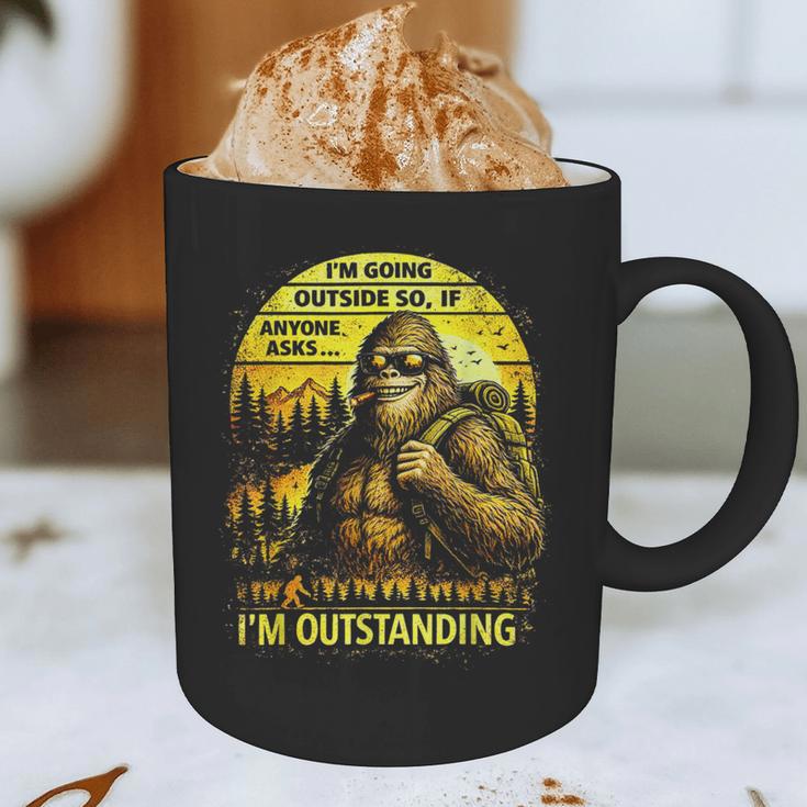 Bigfoot Outdoor Hiking Dad Joke Im Outstanding Sasquatch Graphic Print Coffee Mug