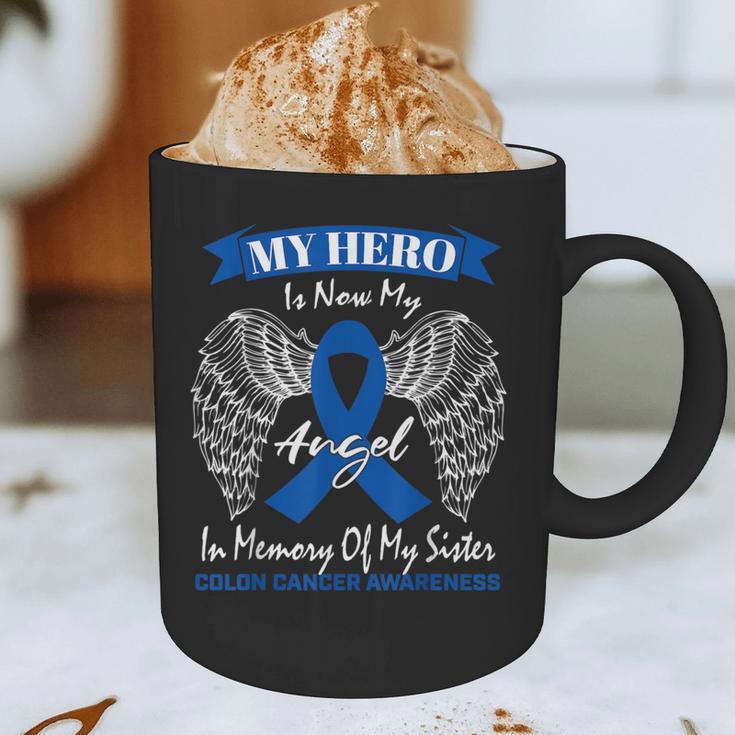 Blue Ribbon In Memory Of My Sister Colon Cancer Awareness Graphic Print Coffee Mug