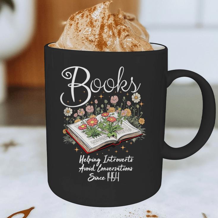 Books That Help Introverts Since 1454 Conversations Graphic Print Coffee Mug Books That Help Introverts Since 1454 Conversations Graphic Print Coffee Mug