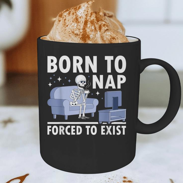 Born To Nap Forced To Exist Lazy Skeleton Couch Introverts Graphic Print Coffee Mug