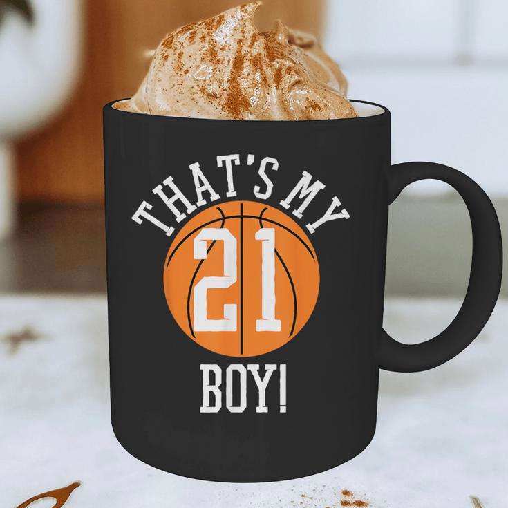 My Boy 21 Basketball Number 21 Jersey Basketball Mom Dad Graphic Print Coffee Mug