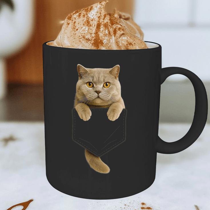 British Shorthair Cat Pocket Cat Mom Cat Dad Cat Lover Graphic Print Coffee Mug