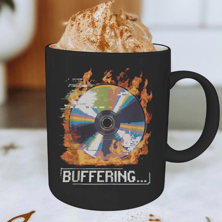 Buffering Glitched CD On Fire 2000s Nostalgia Graphic Print Coffee Mug