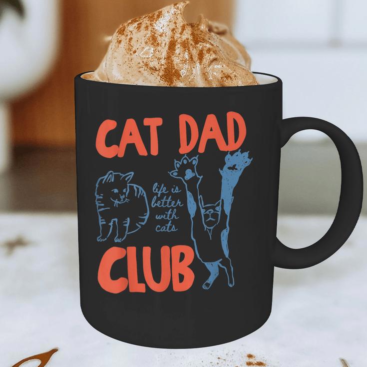 Cat Dad Club Life Is Better With Cats Cat Dad Retro Graphic Print Coffee Mug Cat Dad Club Life Is Better With Cats Cat Dad Retro Graphic Print Coffee Mug