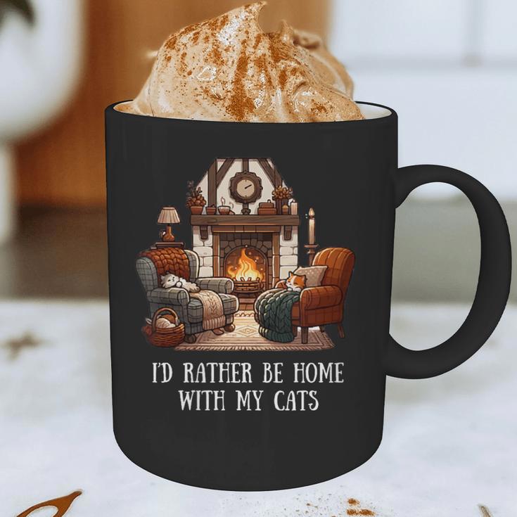 Cat Lover I'd Rather Be Home With My Cats Introvert Cozy Graphic Print Coffee Mug Cat Lover I'd Rather Be Home With My Cats Introvert Cozy Graphic Print Coffee Mug