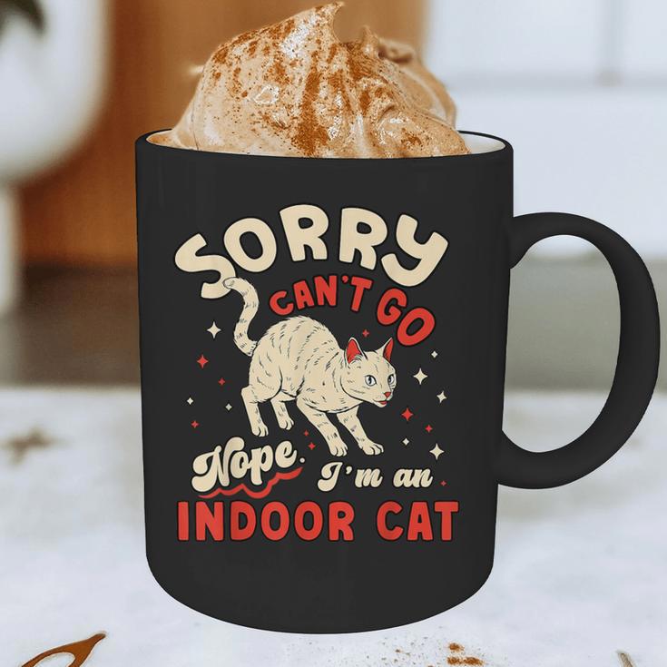 Cat Lover Sorry Cant Go Im An Indoor Introvert Cat Mom Graphic Print Coffee Mug