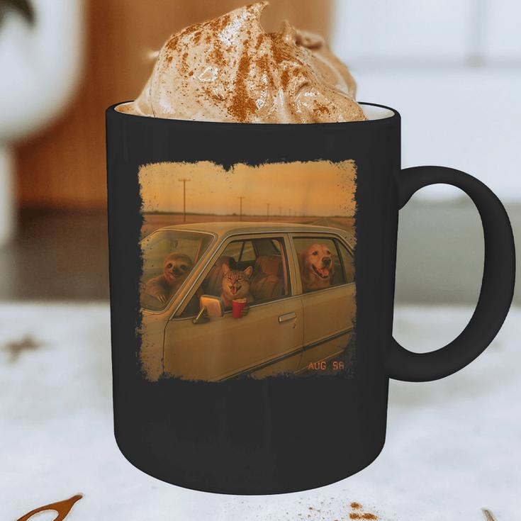 Cat Sloth Dog Retro Nostalgia Roadtrip Photo Graphic Print Coffee Mug Cat Sloth Dog Retro Nostalgia Roadtrip Photo Graphic Print Coffee Mug