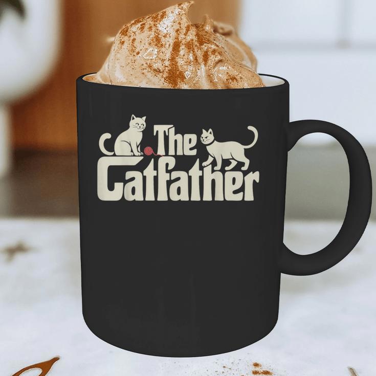 The Catfather Cat Dad Father's Day Cat Lover Graphic Print Coffee Mug