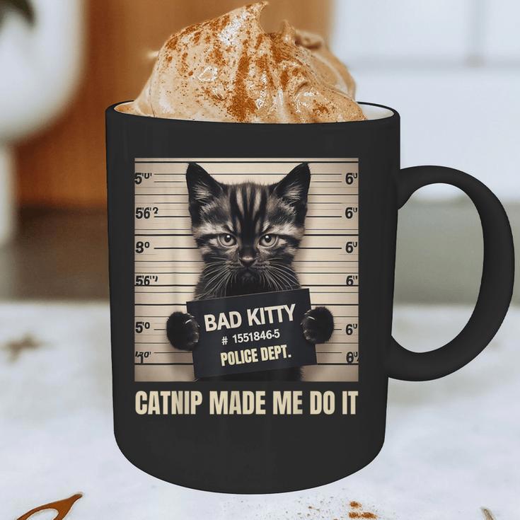 Catnip Made Me Do It Mugshot For Cat Lover Cat Mom Cat Dad Graphic Print Coffee Mug