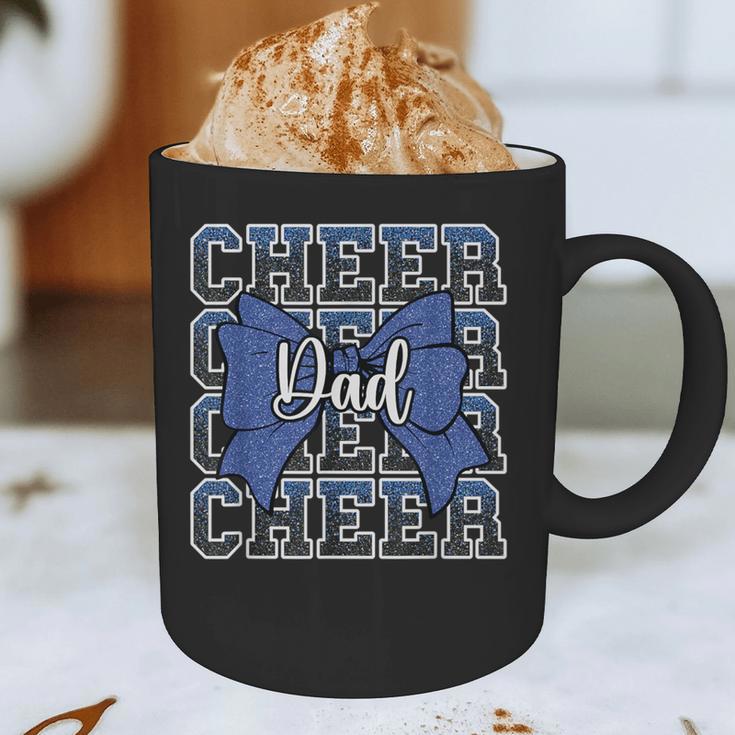 Cheer Dad Daddy Bow Sport Cheerleader Cheerleading Blue Graphic Print Coffee Mug