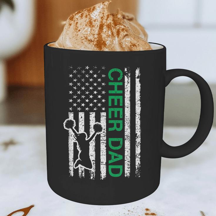 Cheer Dad Flag Green Cheerleading Graphic Print Coffee Mug
