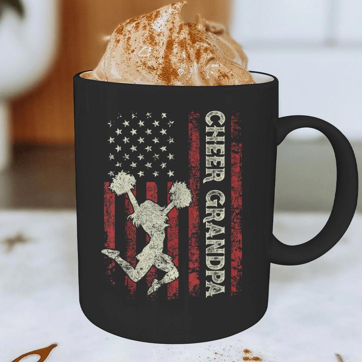 Cheer Grandpa US Flag Dad Patriotic Cheerleader Fathers Day Graphic Print Coffee Mug