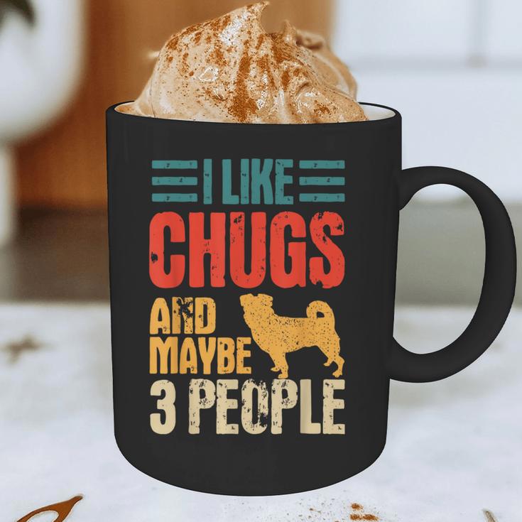 Chug Dog Retro Vintage Pughuahua Owner Fur Parent Introvert Graphic Print Coffee Mug