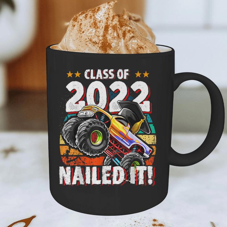 Class Of 2022 Monster Truck Graduation Cap Retro Sunset Boy Graphic Print Coffee Mug