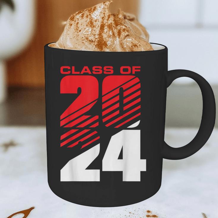 Class Of 2024 High School Senior Graduation Red Sports Style Graphic Print Coffee Mug