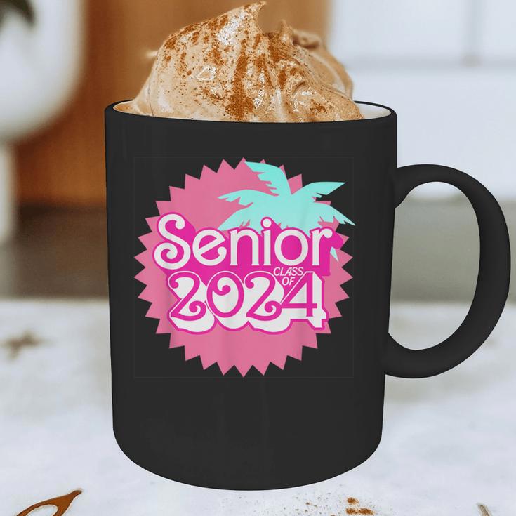 Class Of 2024 Senior Pink Retro Classic Girl Grad Graduation Graphic Print Coffee Mug