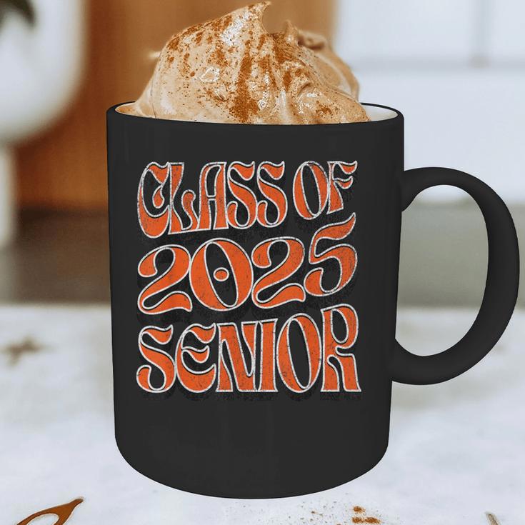 Class Of 2025 Senior Orange And Student Graduation Graphic Print Coffee Mug