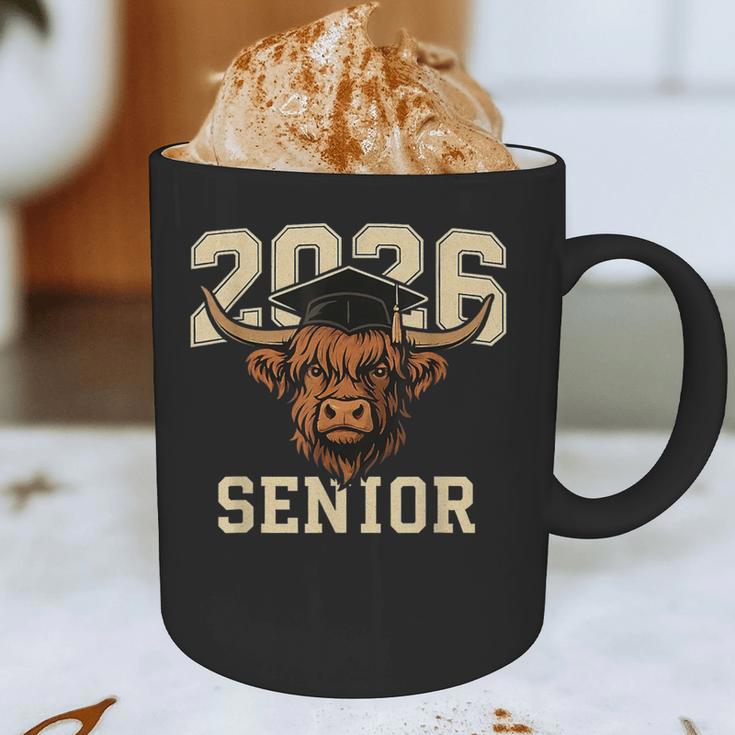Class Of 2026 Highland Cow Senior Graduation School Pride Graphic Print Coffee Mug