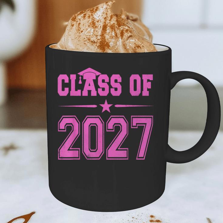 Class Of 2027 Pink Girls Shirt Graduation Graphic Print Coffee Mug