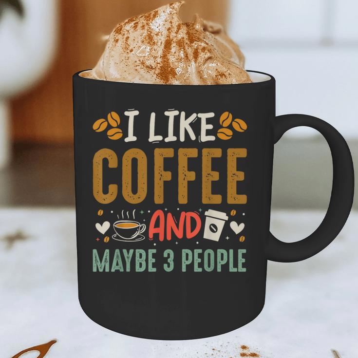Coffee & Introvert Humor Tee Quote Cute Font Graphic Print Coffee Mug
