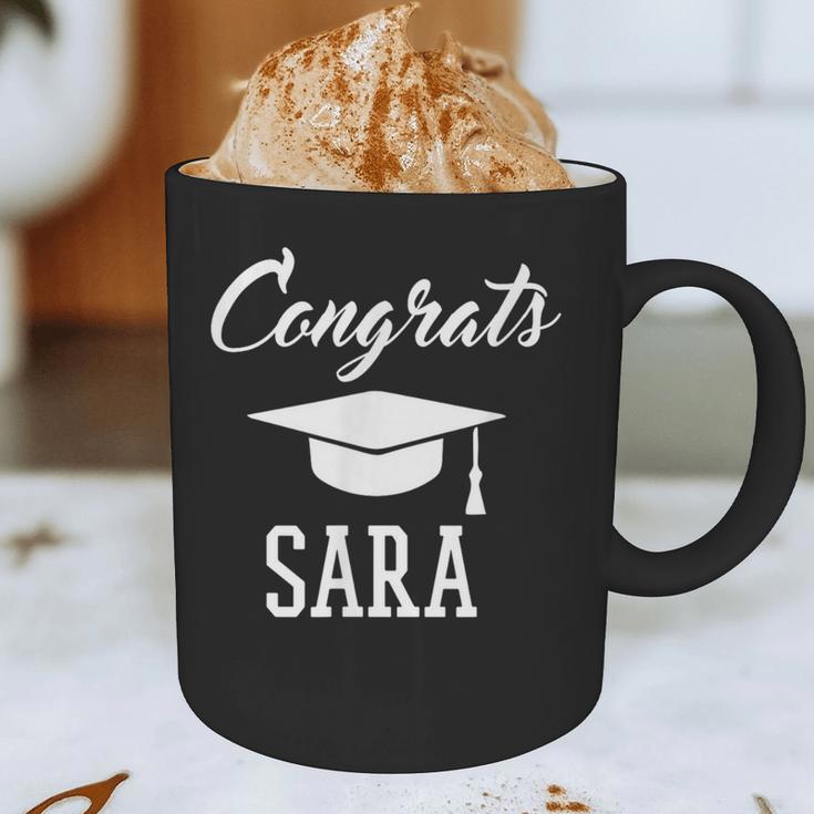 Congrats Sara College High School Graduation Graphic Print Coffee Mug