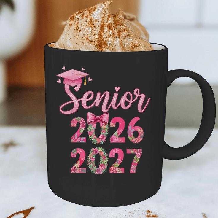 Coquette Pink Bow Flowers Senior 2026 2027 Graduation Graphic Print Coffee Mug