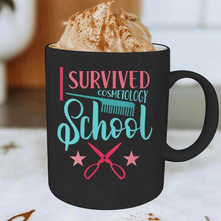Cosmetology Graduation Tee I Survived Cosmetology School Graphic Print Coffee Mug