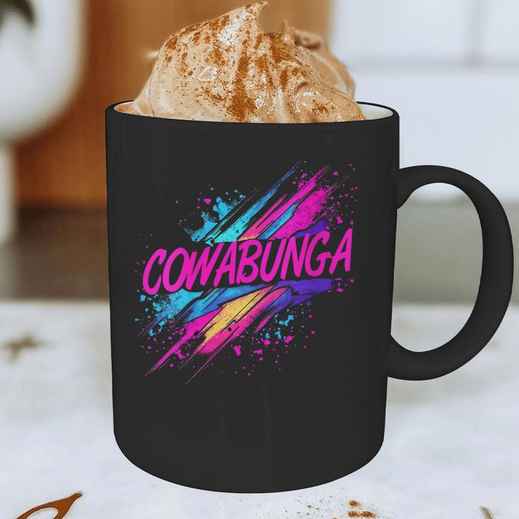 Cowabunga Retro 80s 90s Nostalgia Slang Neon Grunge Art Graphic Print Coffee Mug