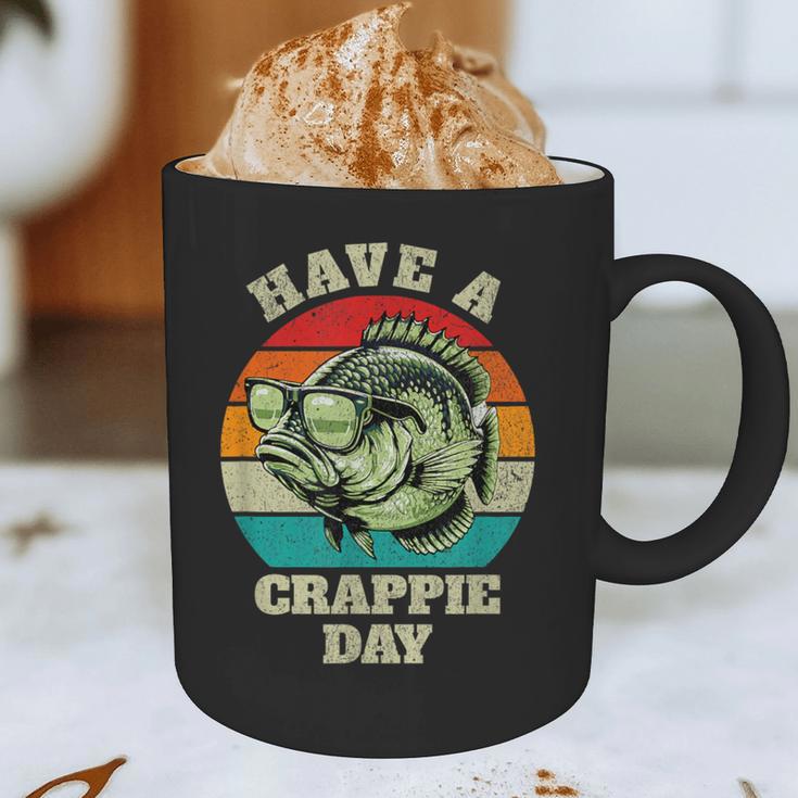 Have A Crappie Day Retro Fishing Sarcastic Dad Graphic Print Coffee Mug
