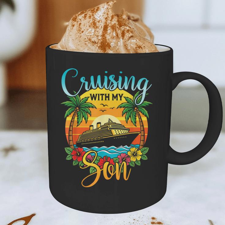 Cruising With My Son Mom Dad Cruise Vacation Matching Graphic Print Coffee Mug