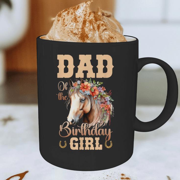 Cute Dad Of The Birthday Girl Horse Family Party Graphic Print Coffee Mug