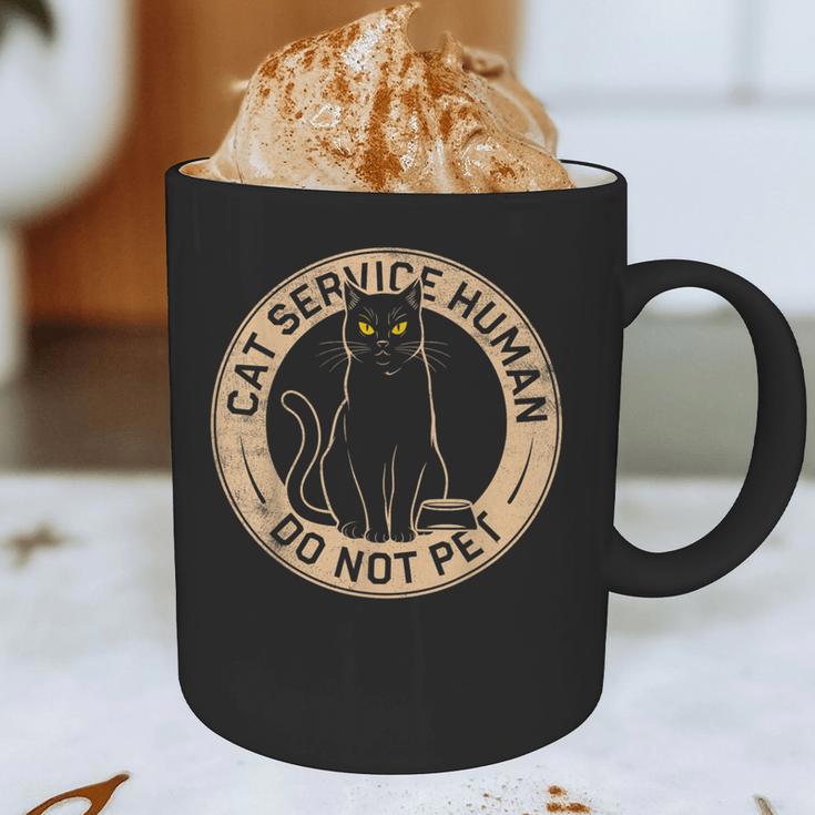 Cute Introvert Cat Service Human Do Not Pet Cat Joke Graphic Print Coffee Mug Cute Introvert Cat Service Human Do Not Pet Cat Joke Graphic Print Coffee Mug