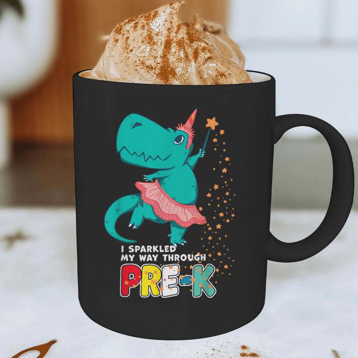 Cute Magical Ballerina Dino Unicorn Pre-K Graduation Graphic Print Coffee Mug