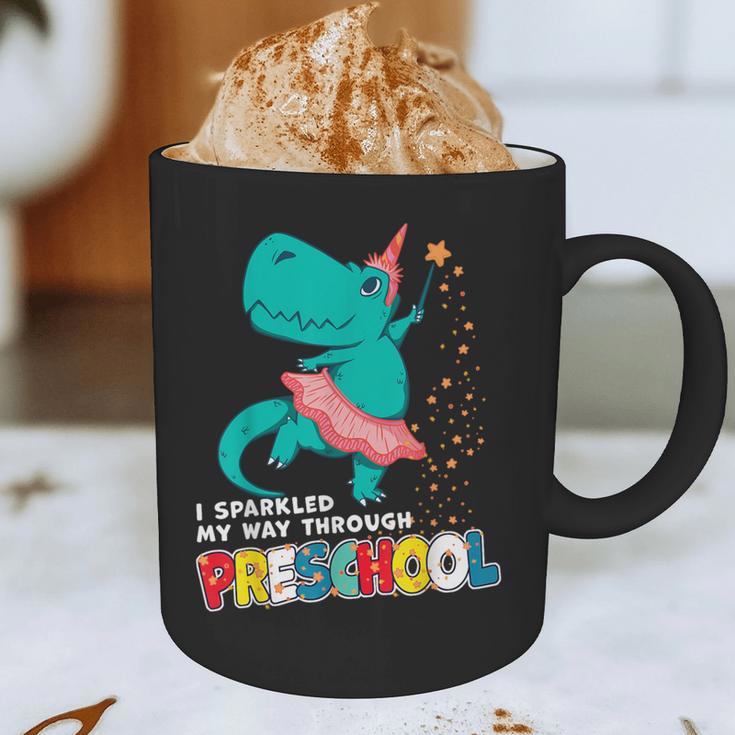 Cute Magical Ballerina Dino Unicorn Preschool Graduation Graphic Print Coffee Mug