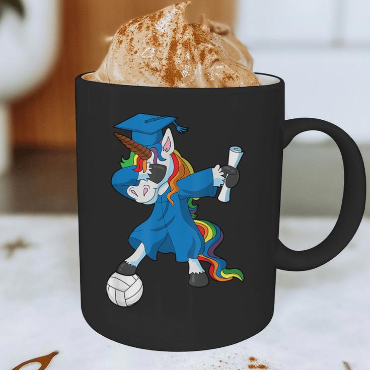 Dabbing Graduation Class 2023 Unicorn Volleyball Graphic Print Coffee Mug