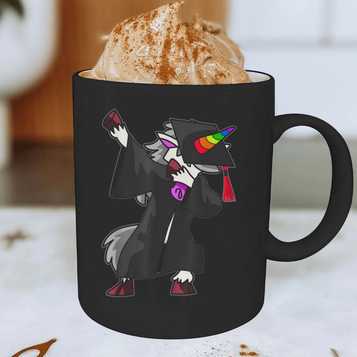 Dabbing Unicorn Cap And Gown Graduate 2021 Graduation Day Graphic Print Coffee Mug