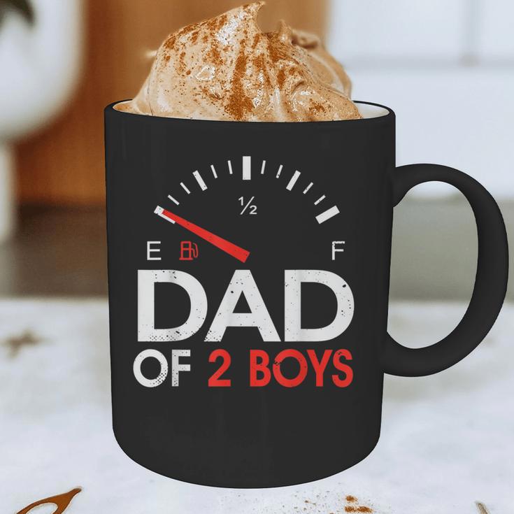 Dad Of 2 Boys Fuel Gas Gauge Father Of Two Sons Men Graphic Print Coffee Mug