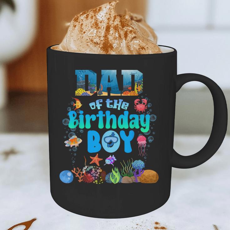 Dad Of The Birthday Boy Aquarium Sea Animals Matching Graphic Print Coffee Mug