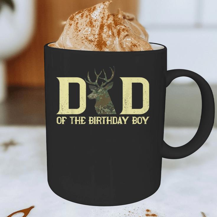 Dad Of The Birthday Boy Deer Hunter Camouflage Flag Graphic Print Coffee Mug