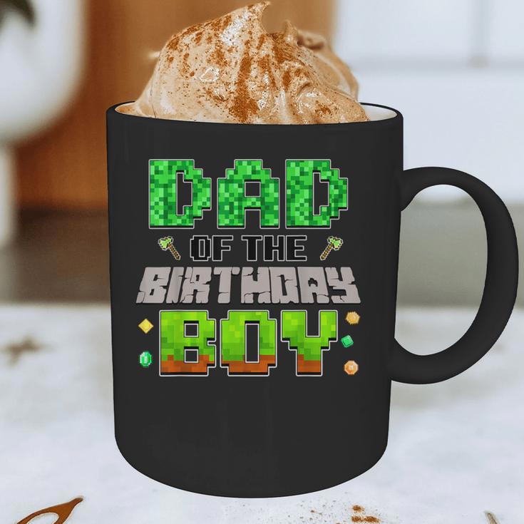 Dad Of The Birthday Boy Family Gaming Pixel Birthday Party Graphic Print Coffee Mug