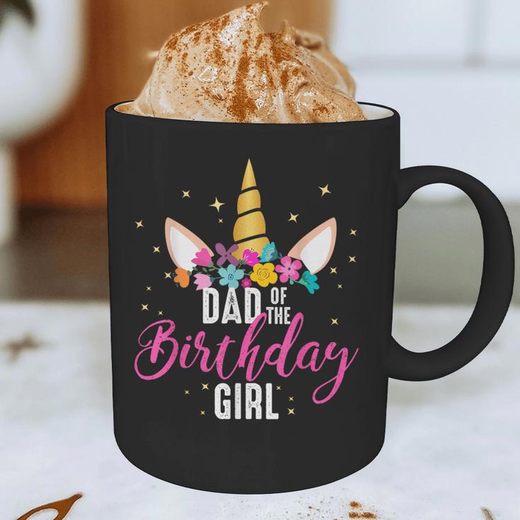 Dad Of The Birthday Girl Father Unicorn Birthday Small Graphic Print Coffee Mug